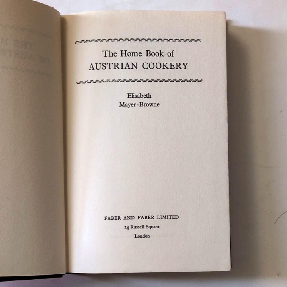 The Home Book of Austrian Cookery - 1965